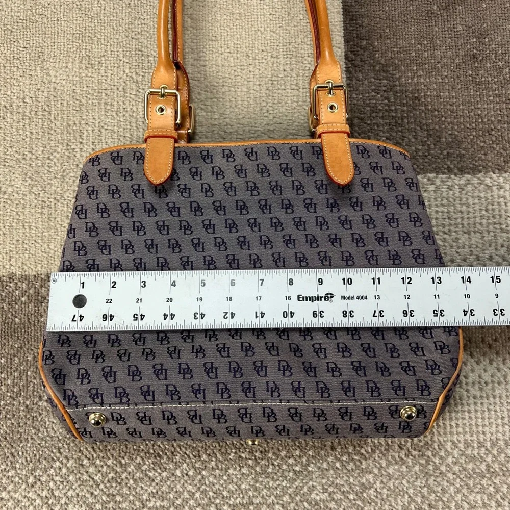 Dooney & Bourke Monogram Canvas Tote Bag and Matching Wristlet Blue Tan